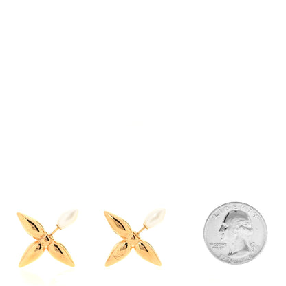 Louis Vuitton Pearl Louisette By Night Earrings Gold 2 of 4