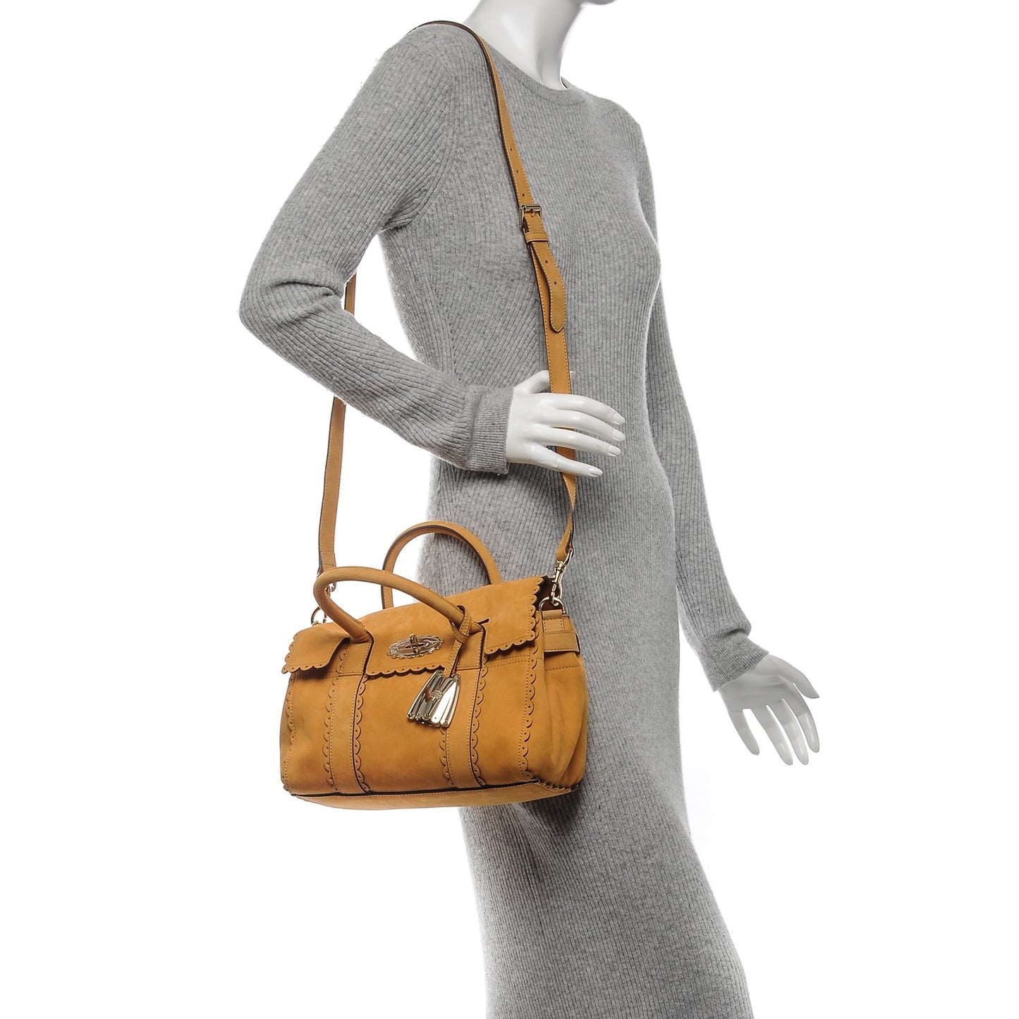 Smooth Nubuck Small Cookie Bayswater Satchel Ochre