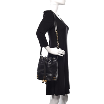 Chanel Lambskin CC Drawstring Shoulder Bag Black 2 of 12