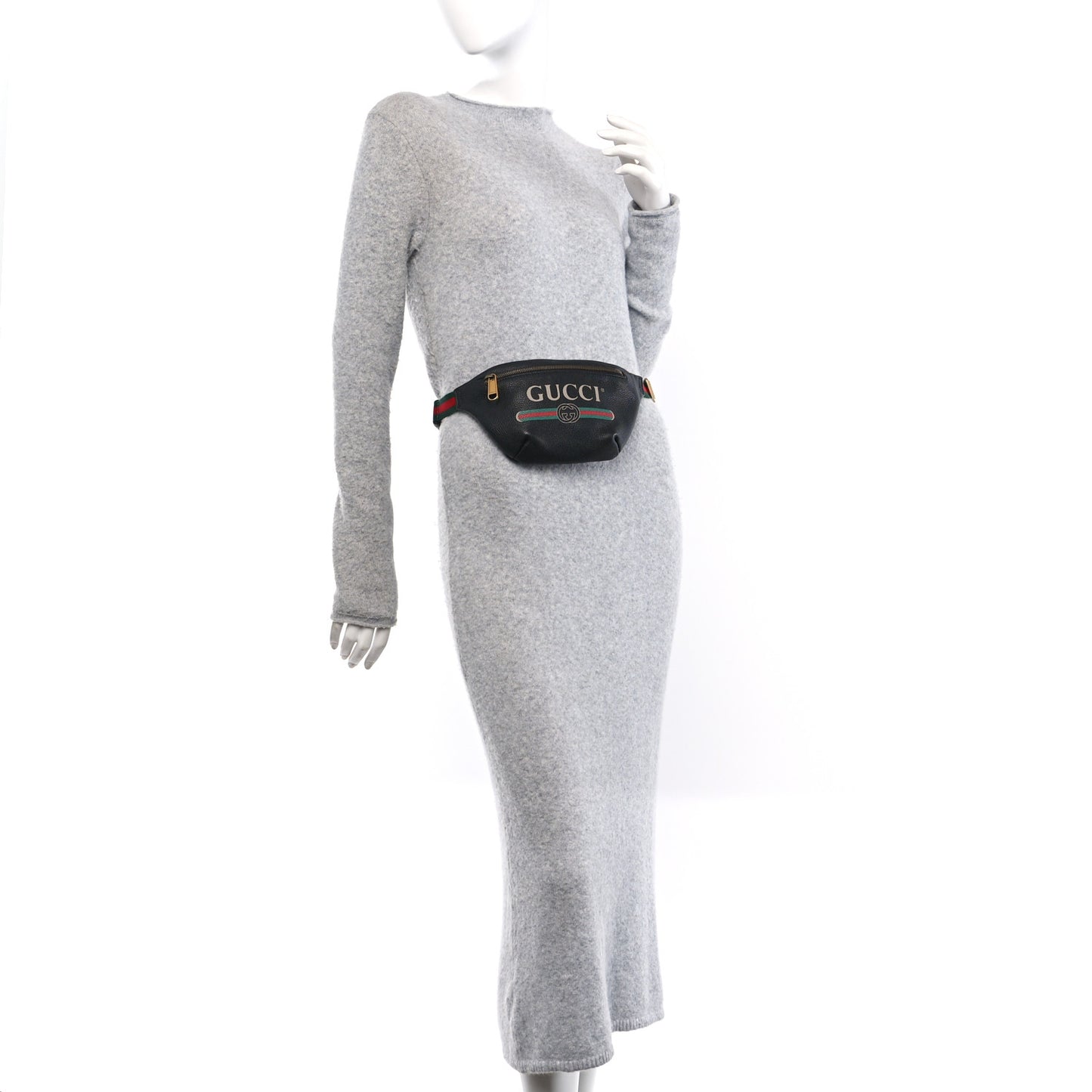 Grained Calfskin Small Logo Belt Bag Black