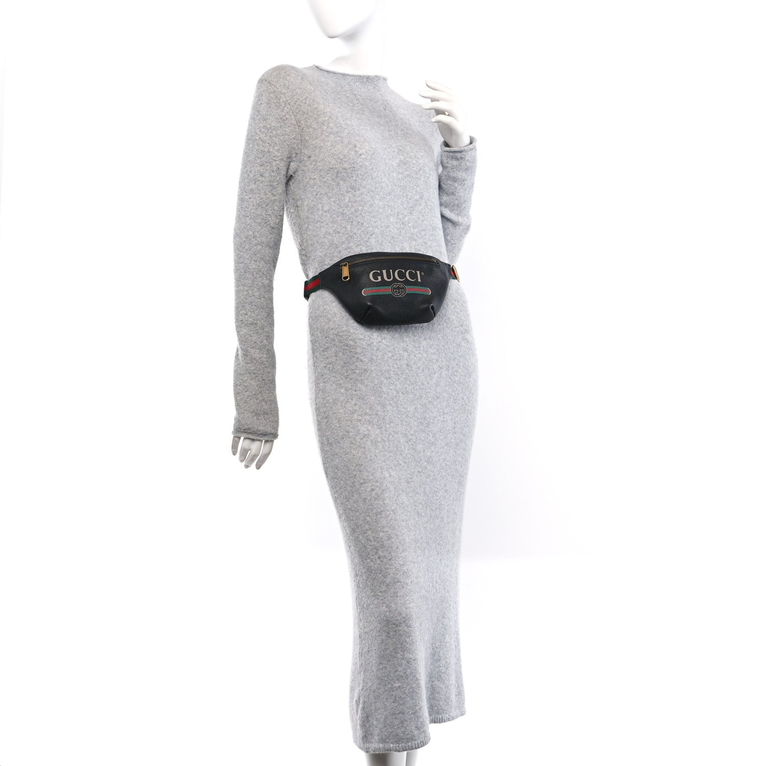 Gucci Grained Calfskin Small Logo Belt Bag Black 2 of 11