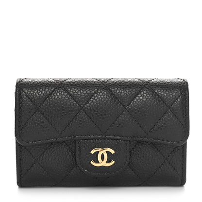 Chanel Caviar Quilted Flap Card Holder Wallet Black 1 of 12