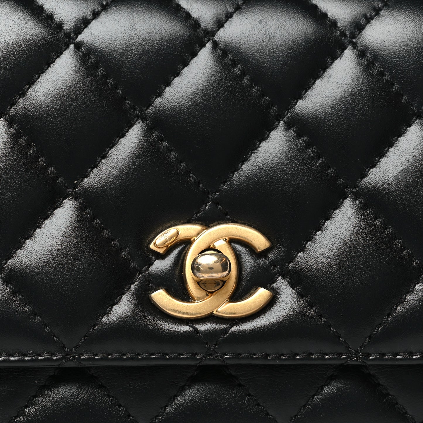 Calfskin Quilted Extra Mini Coco Handle Flap Black