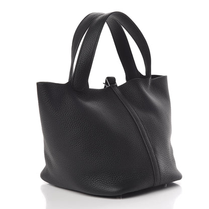 Hermes Taurillon Clemence Picotin Lock 22 MM Black 3 of 10
