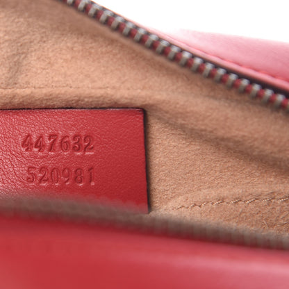 Gucci Calfskin Matelasse Small GG Marmont Chain Shoulder Bag Hibiscus Red 7 of 7