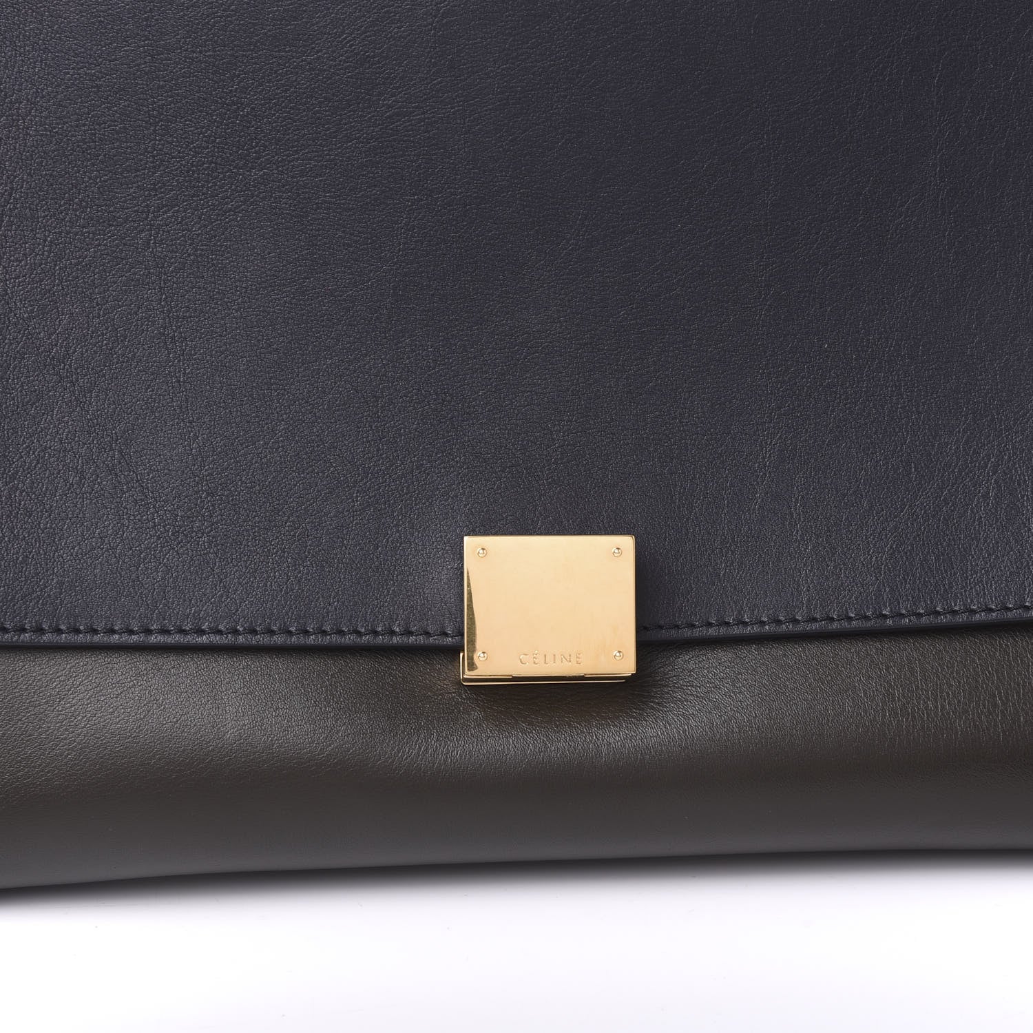 Celine Smooth Calfskin Suede Medium Tri-Color Trapeze Mustard 10 of 10