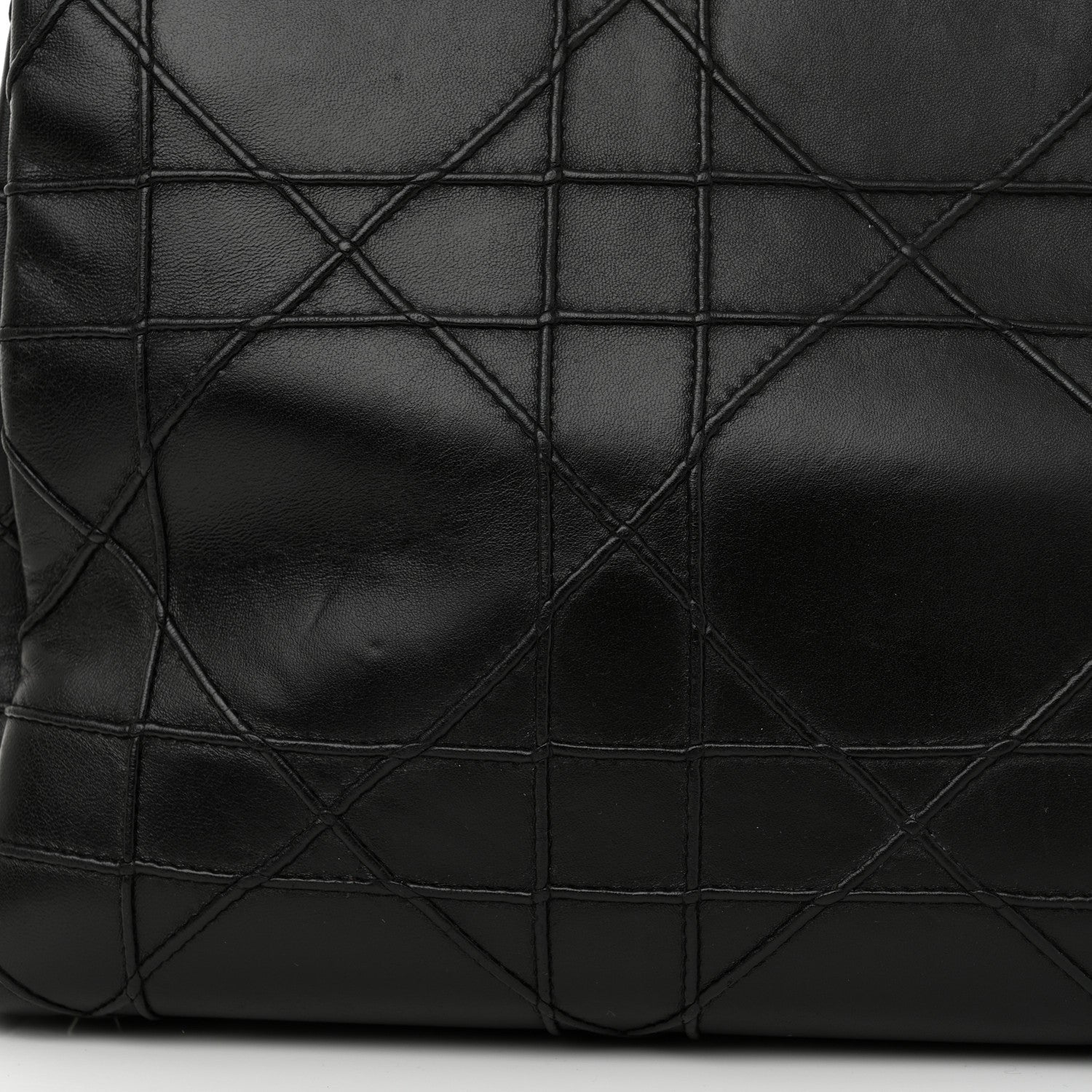 Christian Dior Lambskin Macrocannage Granville Tote Black 12 of 12