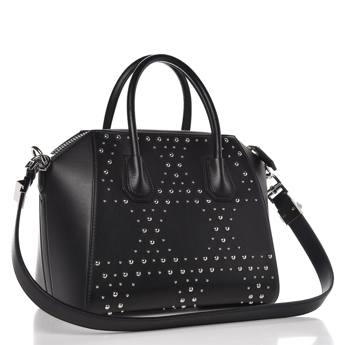 Smooth Calfskin Small Studded Antigona Black