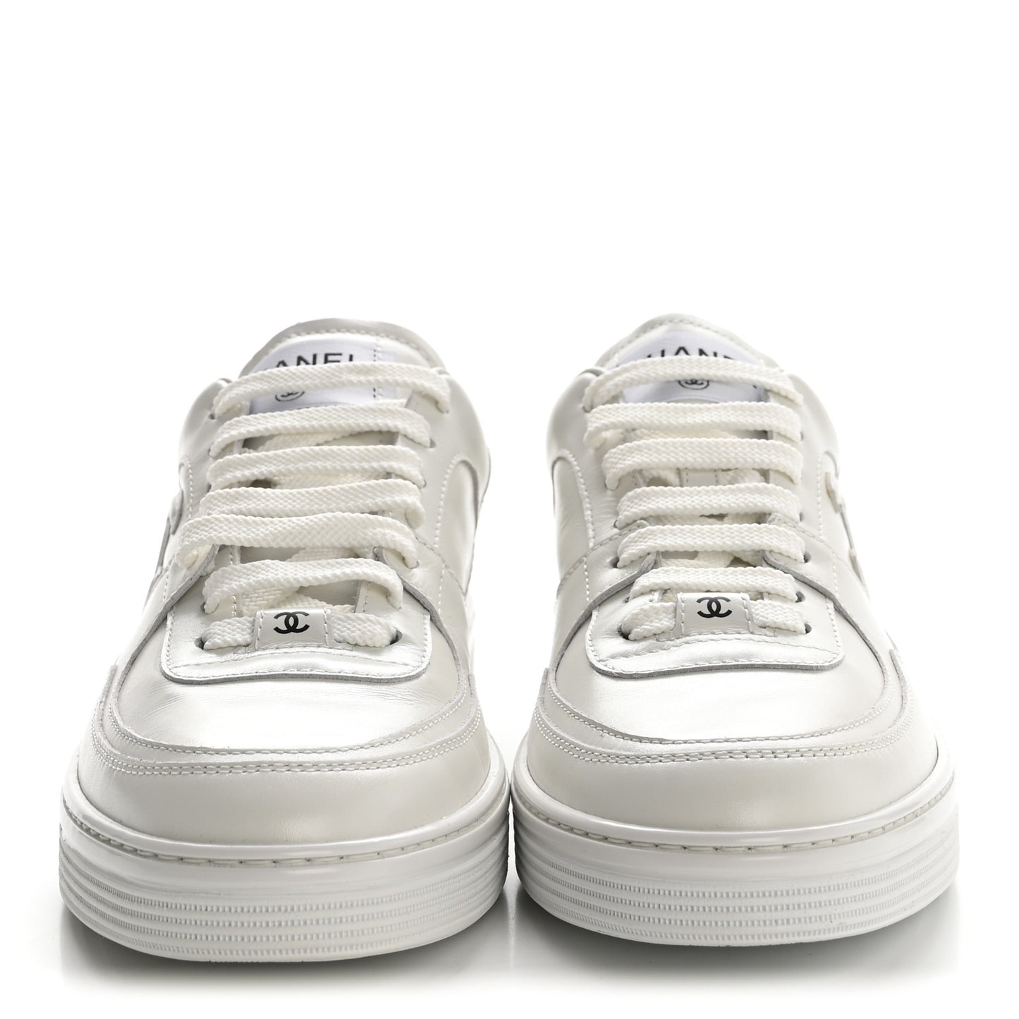 Calfskin Womens CC Sneakers 40 White