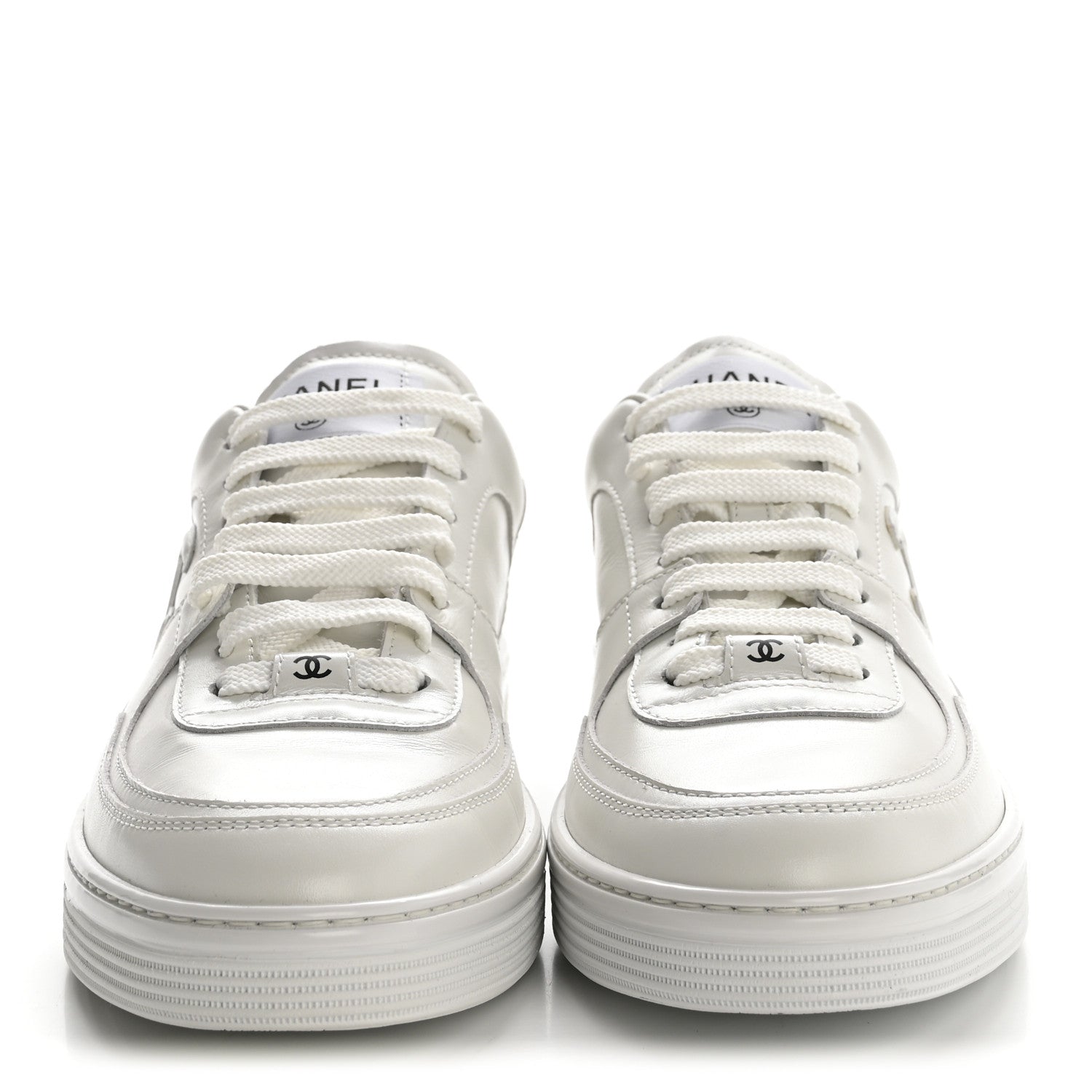 Chanel Calfskin Womens CC Sneakers 40 White 3 of 10