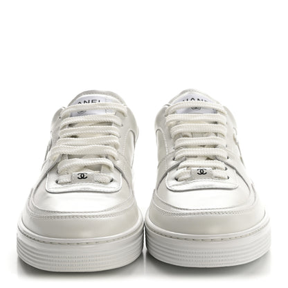 Chanel Calfskin Womens CC Sneakers 40 White 3 of 10