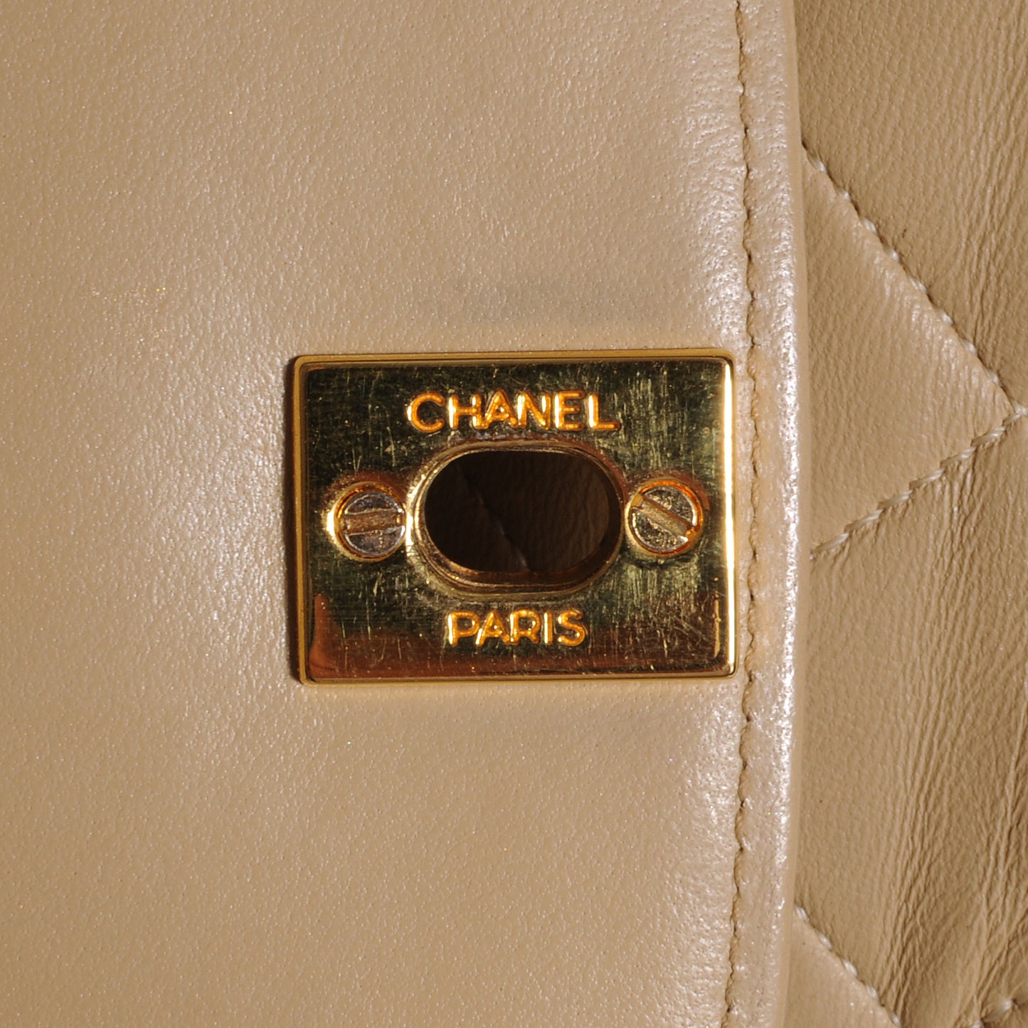 Lambskin Medium Single Flap Beige