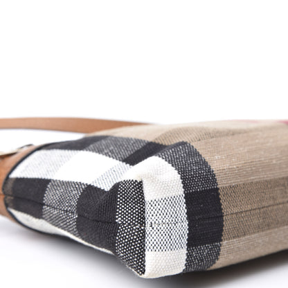 Burberry Mega Check Small Farley Crossbody Clutch Bag Saddle Brown 5 of 9