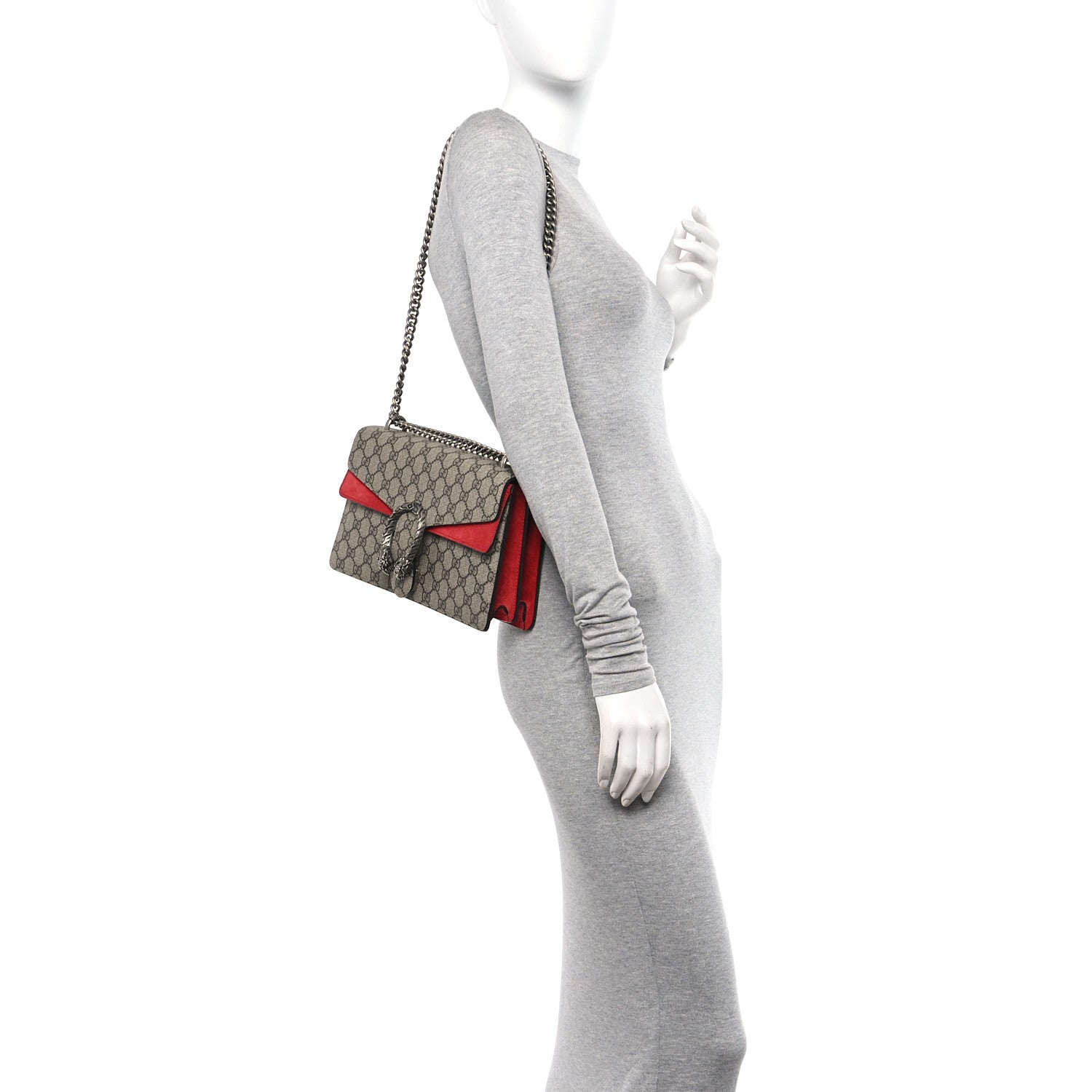 Gucci GG Supreme Monogram Small Dionysus Shoulder Bag Red 2 of 11