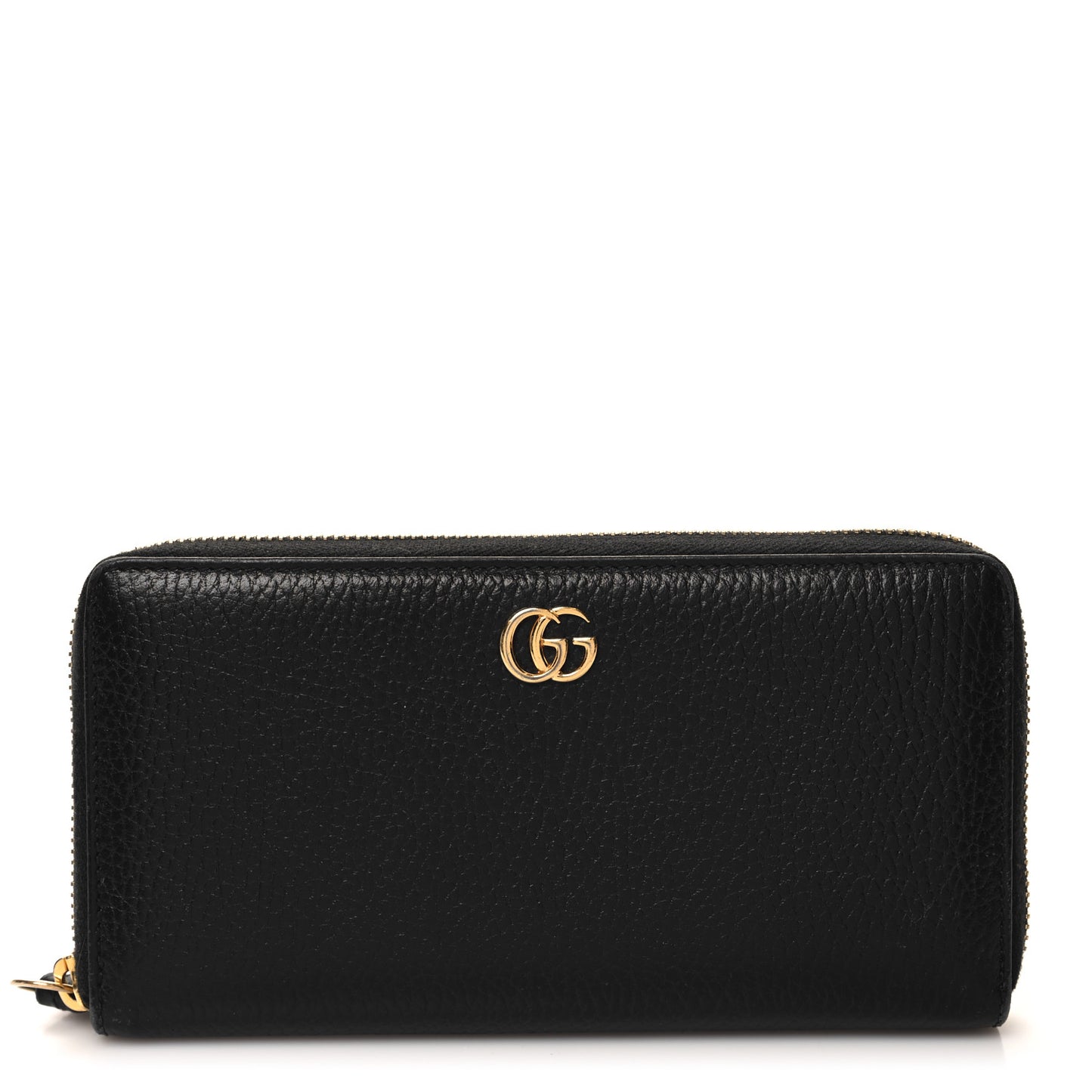Dollar Calfskin GG Marmont Zip Around Wallet Black