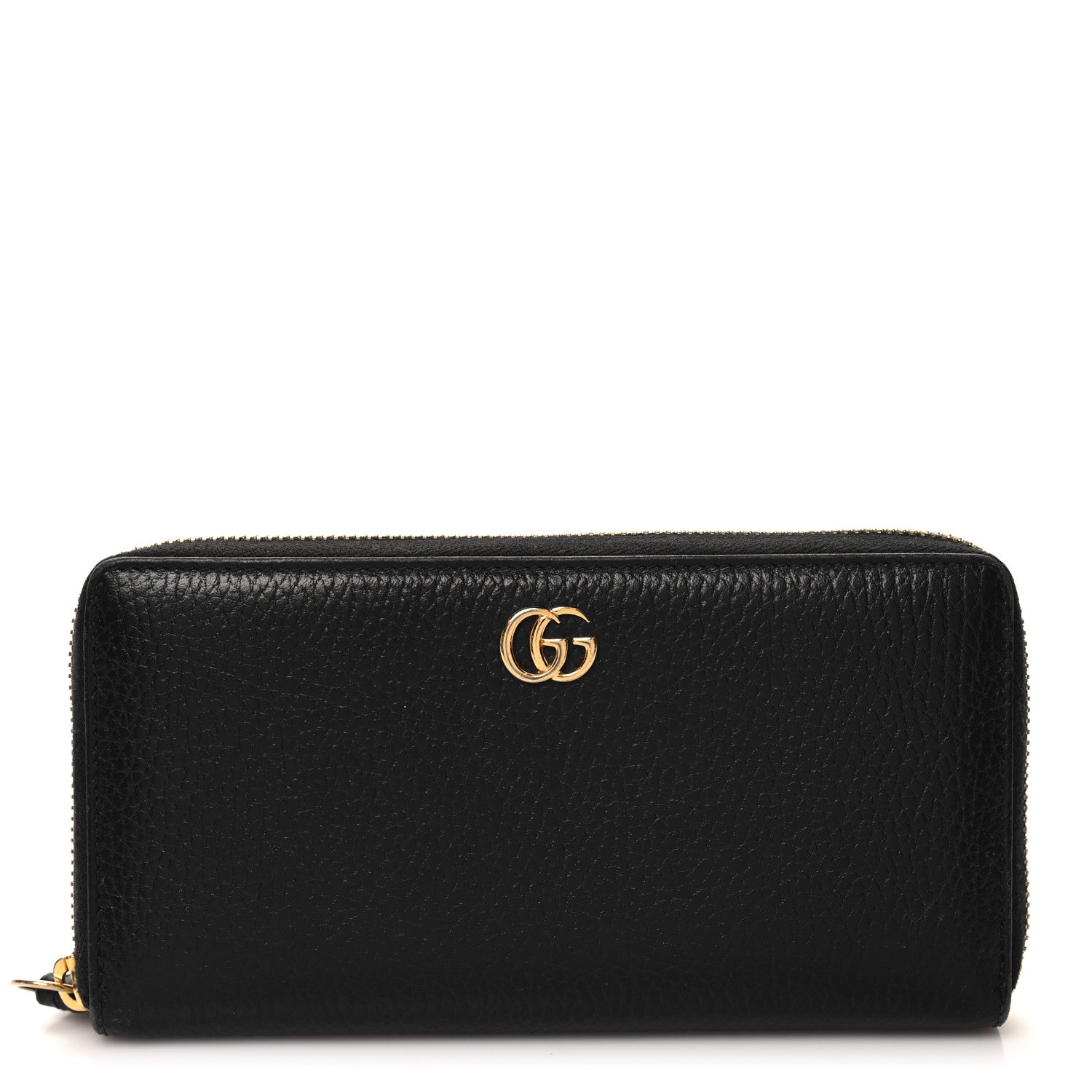Gucci Dollar Calfskin GG Marmont Zip Around Wallet Black 1 of 11