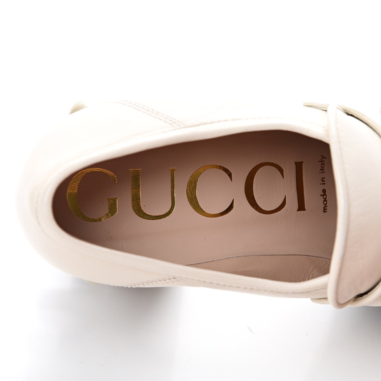Malaga Kid Pearl Studded Vegas Platform Loafers 38.5 Mystic White