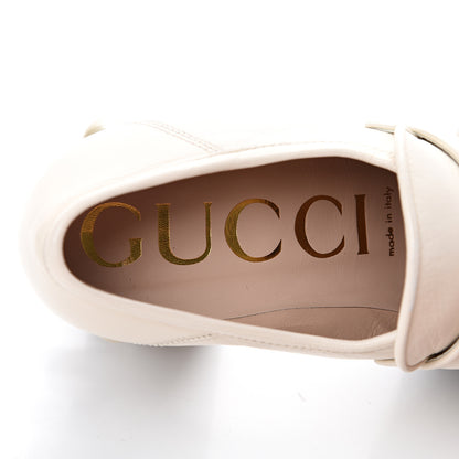 Gucci Malaga Kid Pearl Studded Vegas Platform Loafers 38.5 Mystic White 6 of 8