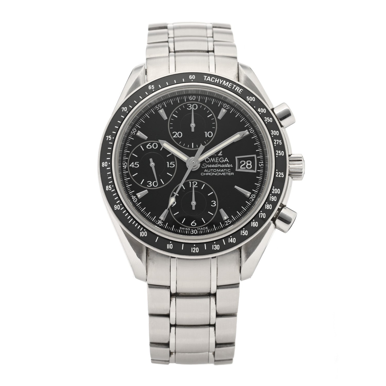 Omega Stainless Steel 40mm Speedmaster Date Chronograph Automatic Watch Black 3210.50.00 1 of 5