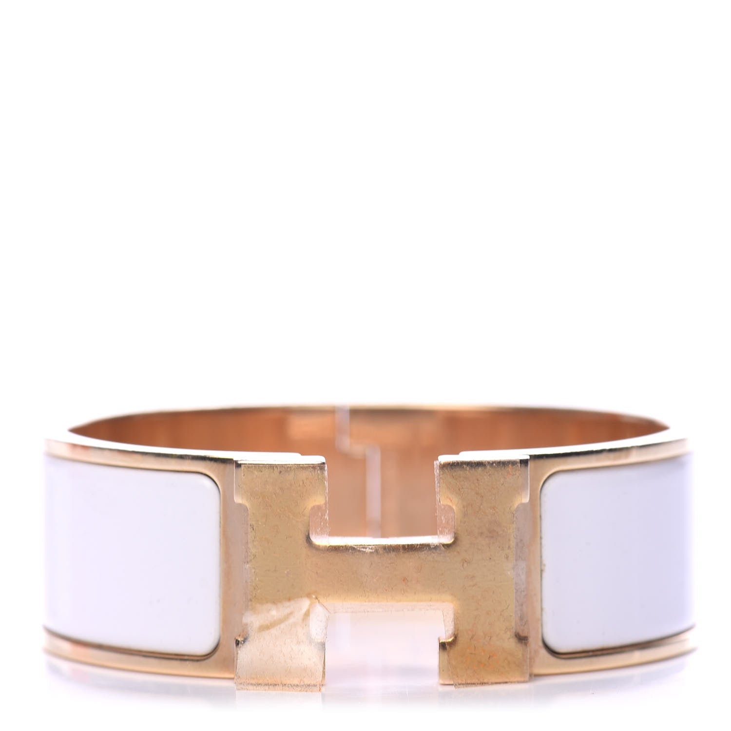 Hermes Enamel Wide Clic Clac H Bracelet PM White 1 of 7
