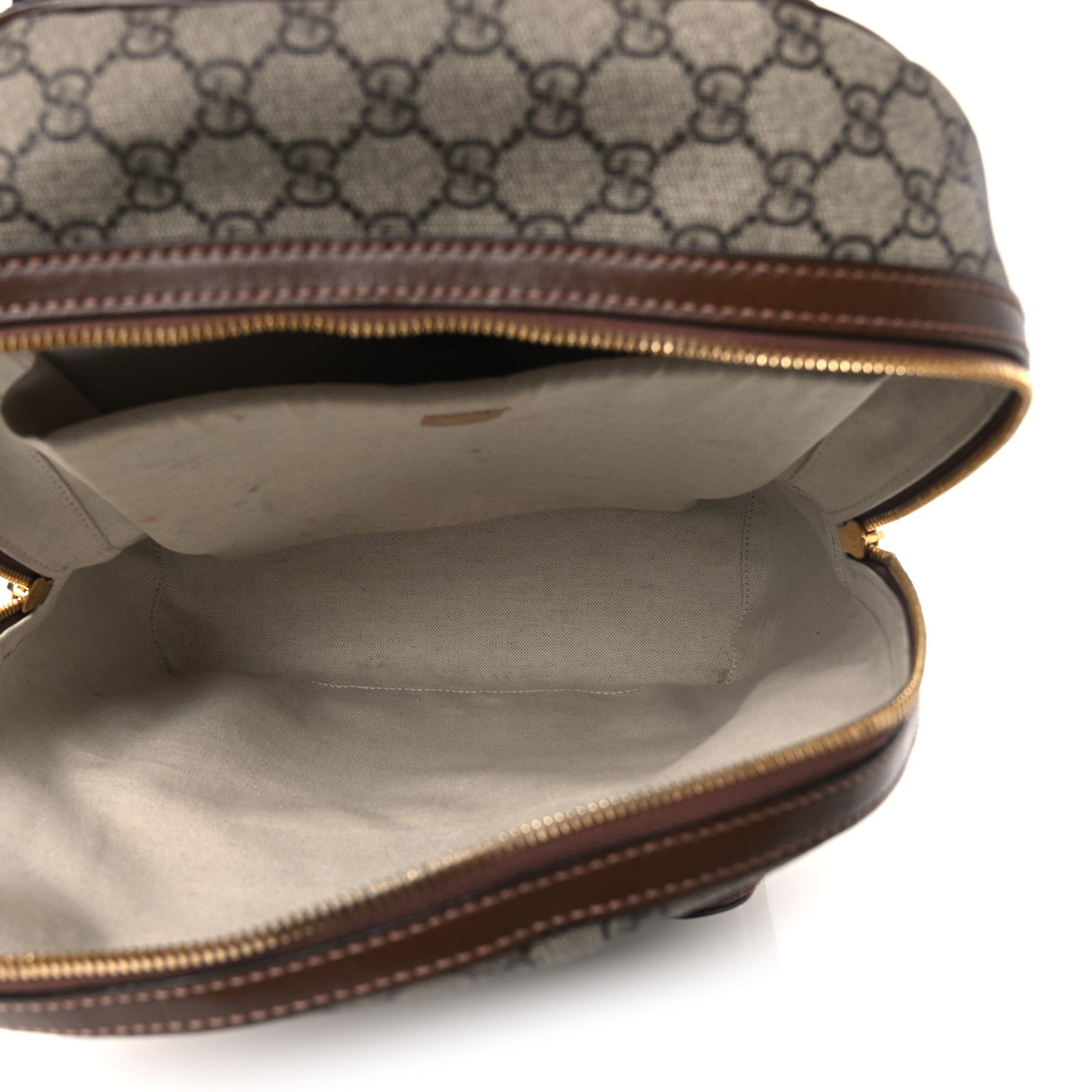 Gucci GG Supreme Monogram Textured Calfskin Retro Interlocking G Backpack Brown Beige 5 of 14