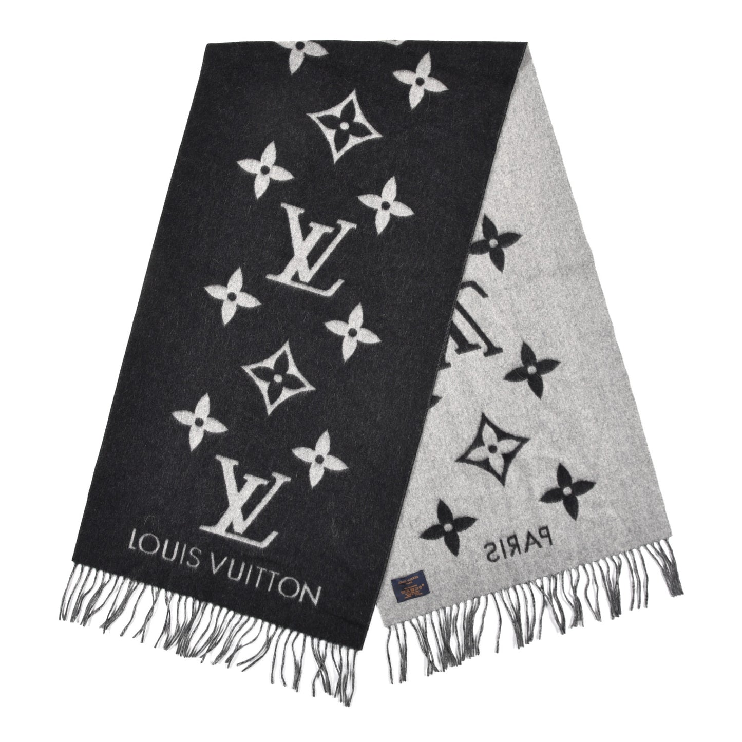 Cashmere Monogram Reykjavik Scarf Black