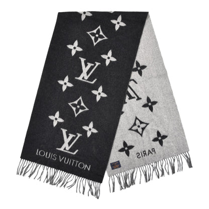 Louis Vuitton Cashmere Monogram Reykjavik Scarf Black 2 of 5