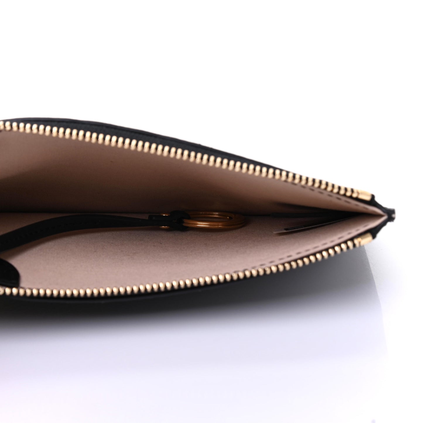 Calfskin Alphabet Purse Wallet Black