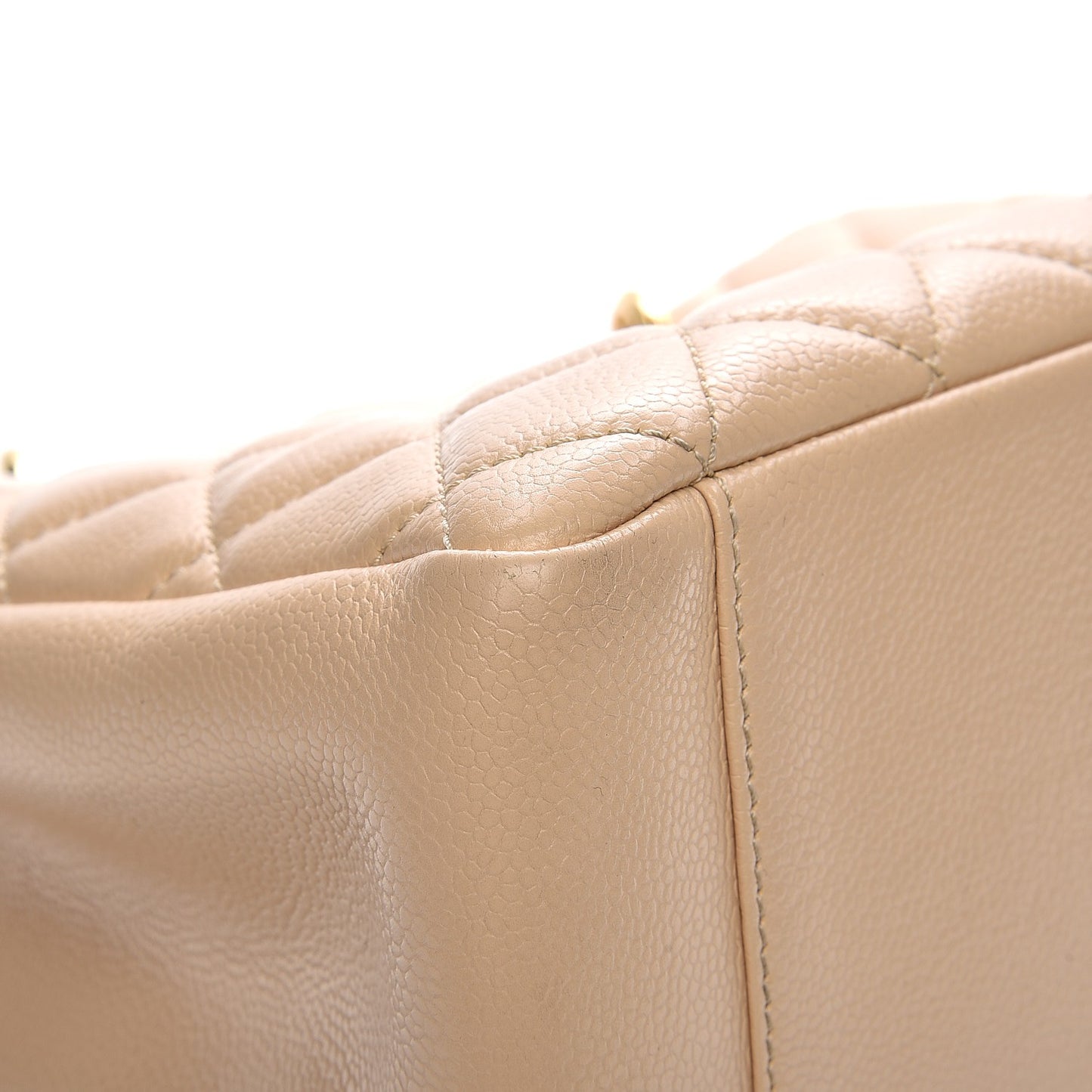 Caviar Quilted Grand Shopping Tote GST Beige Clair