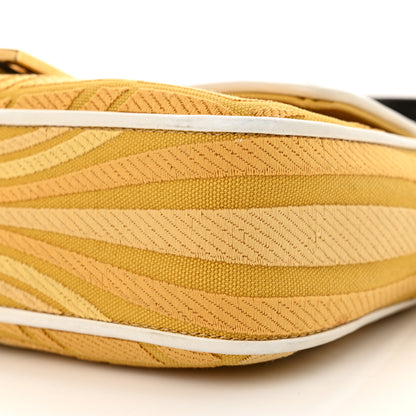 Fendi X SARA COLEMAN Canvas Vitello King Seta FF Fish Eye Embroidered Baguette Mostarda White Ice 9 of 11