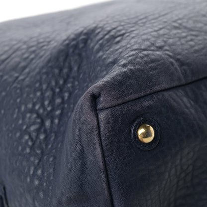 Saint Laurent Pebbled Lambskin Medium Easy Sac Navy 10 of 16