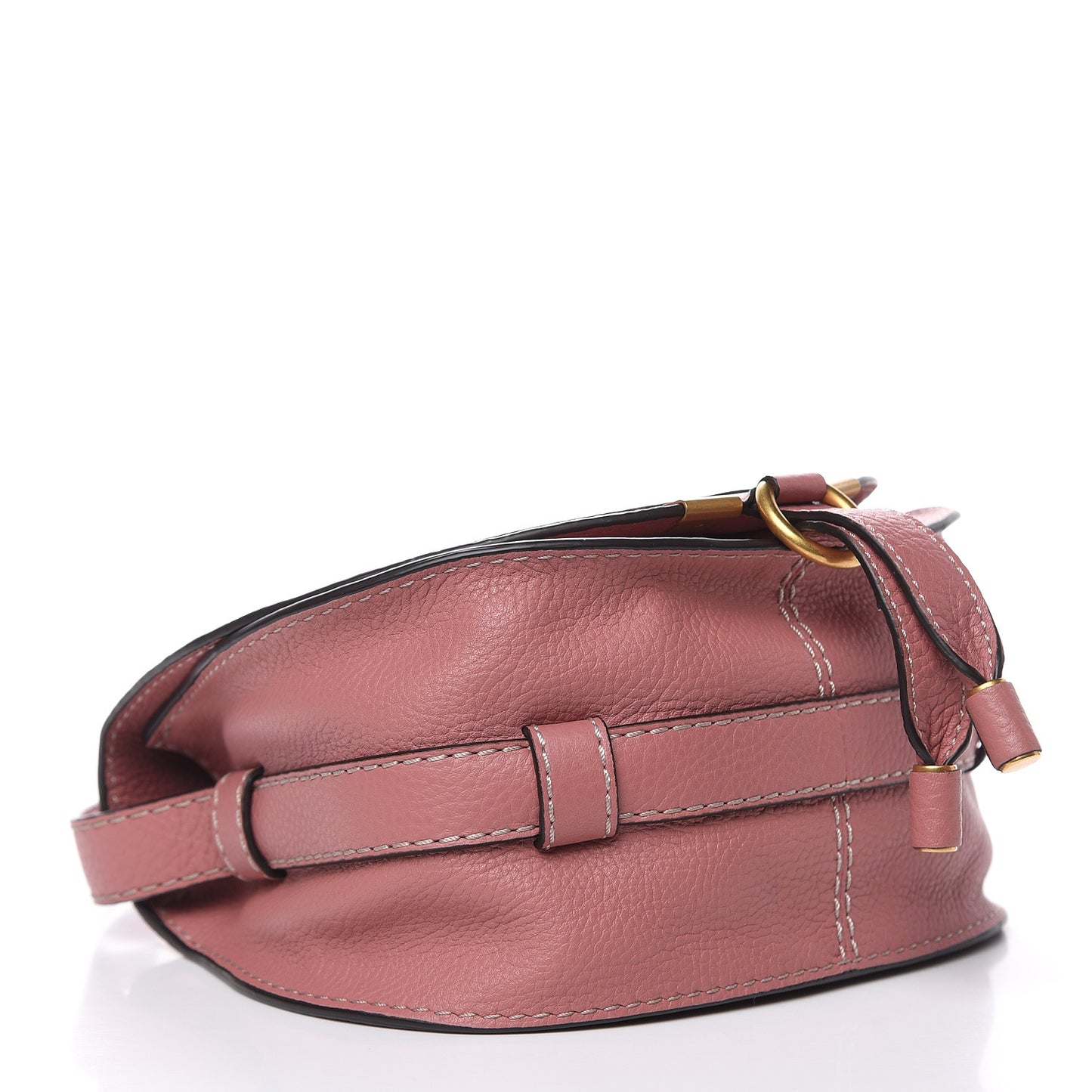 Calfskin Mini Marcie Round Crossbody Bag Rusty Pink