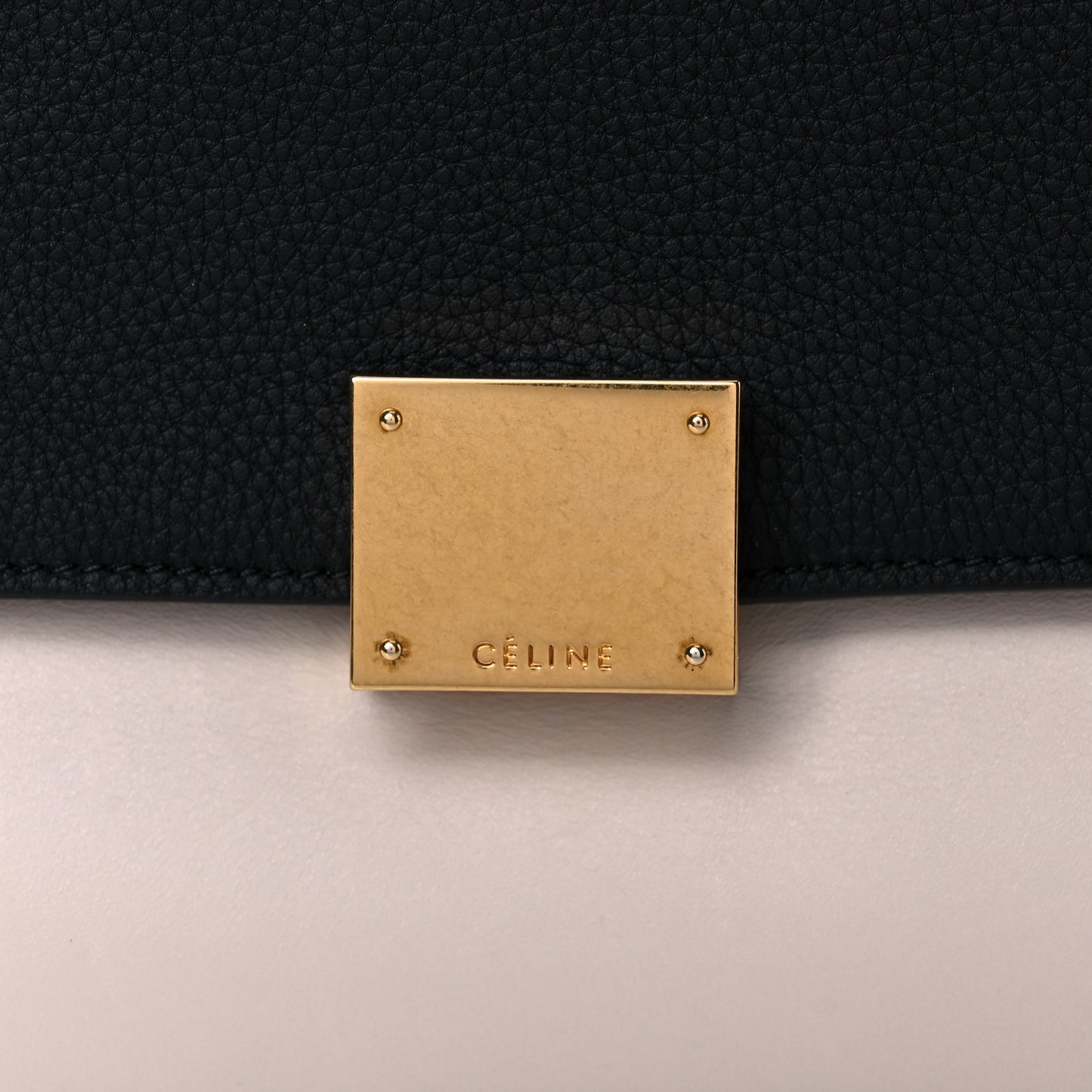 Textured Calfskin Suede Small Tri-Color Trapeze Black