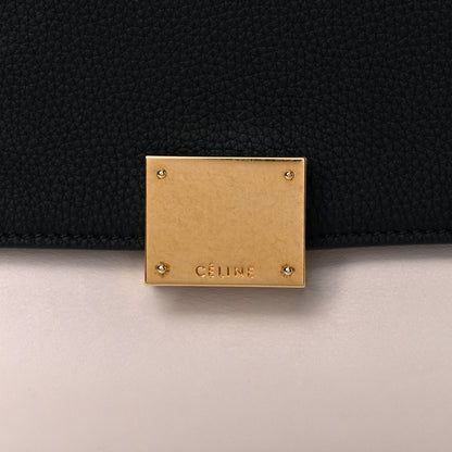 Celine Textured Calfskin Suede Small Tri-Color Trapeze Black 15 of 17