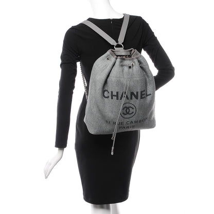 Chanel Canvas Large Deauville Backpack Grey 2 of 7