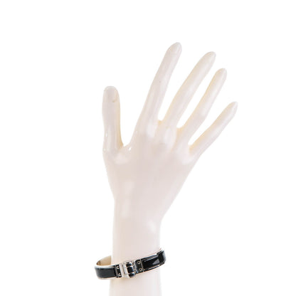 Hermes Enamel Charniere Uni Narrow Hinged Bracelet S Black 2 of 5