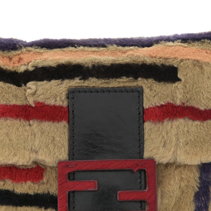 Fendi Rabbit Fur Striped Baguette Multicolor 6 of 11