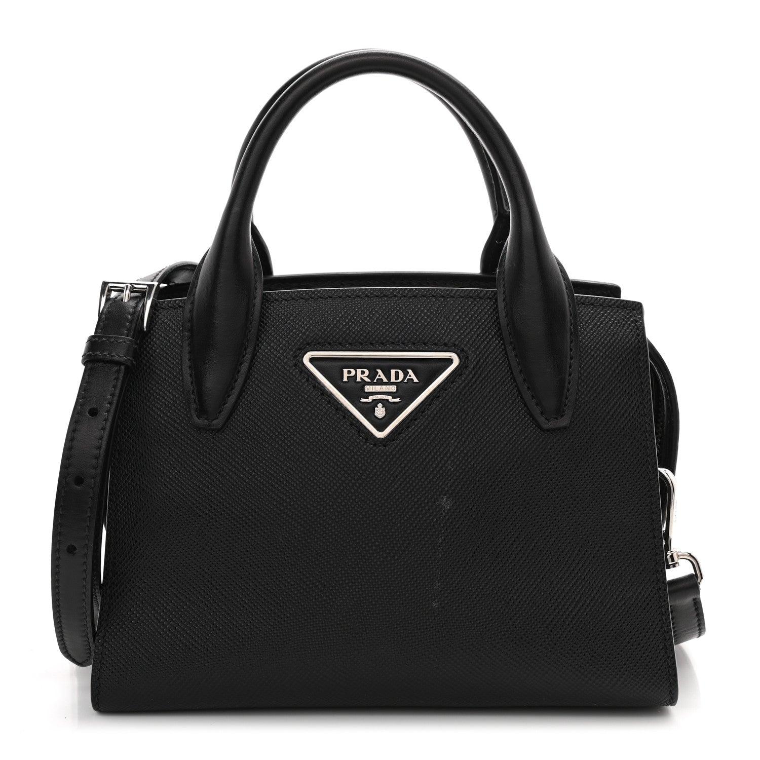 Prada Saffiano Cuir Calfskin Small Kristen Black 1 of 21