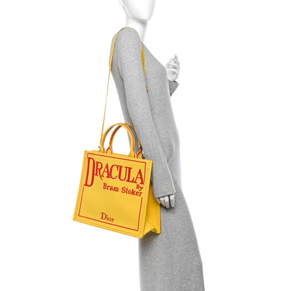 Christian Dior Canvas Embroidered Book Cover Medium Book Tote Yellow Red 2 of 11