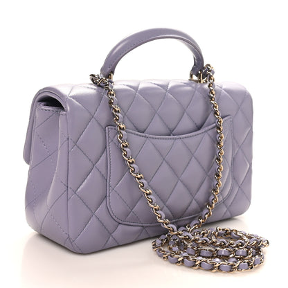 Chanel Lambskin Quilted Mini Top Handle Rectangular Flap Light Purple 3 of 11