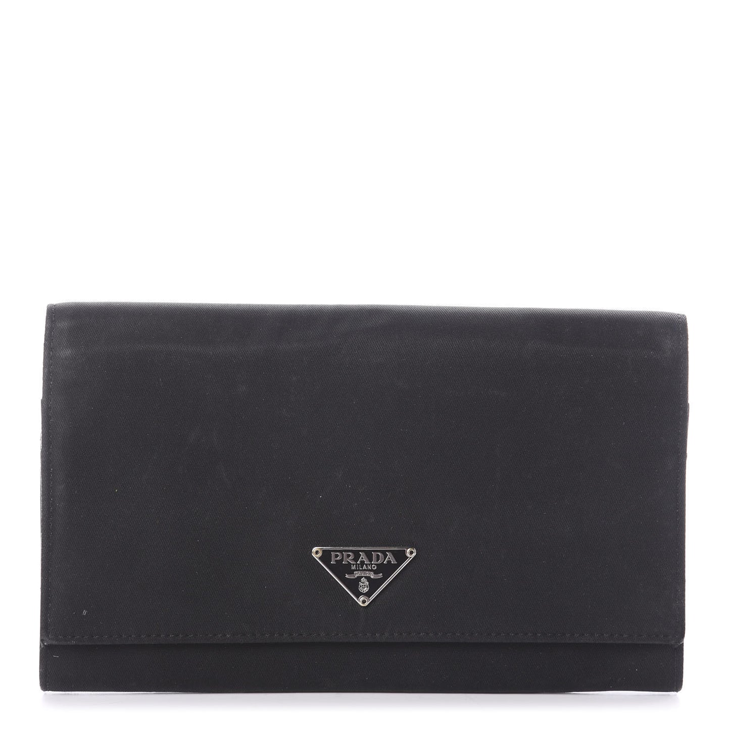 Tessuto Nylon Continental Flap Wallet Black