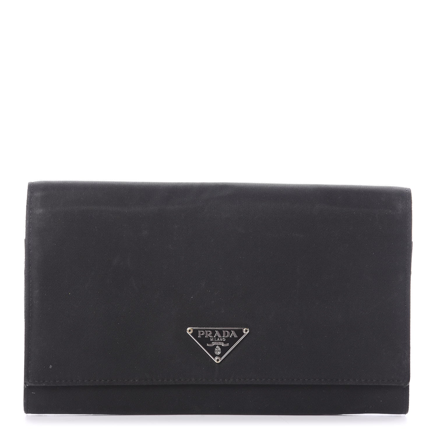Prada Tessuto Nylon Continental Flap Wallet Black 1 of 5