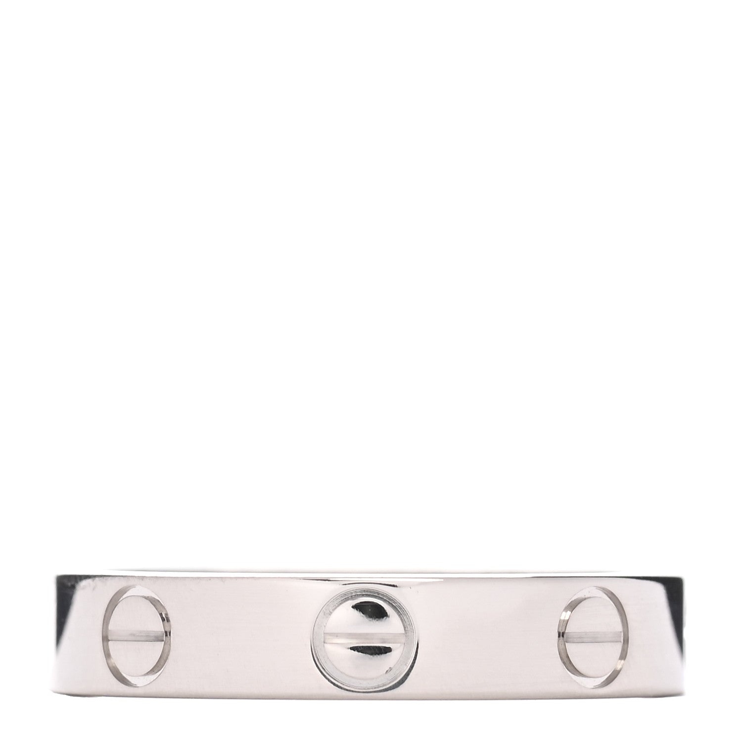Cartier 18K White Gold 3.5mm LOVE Wedding Band Ring 51 5.75 3 of 4