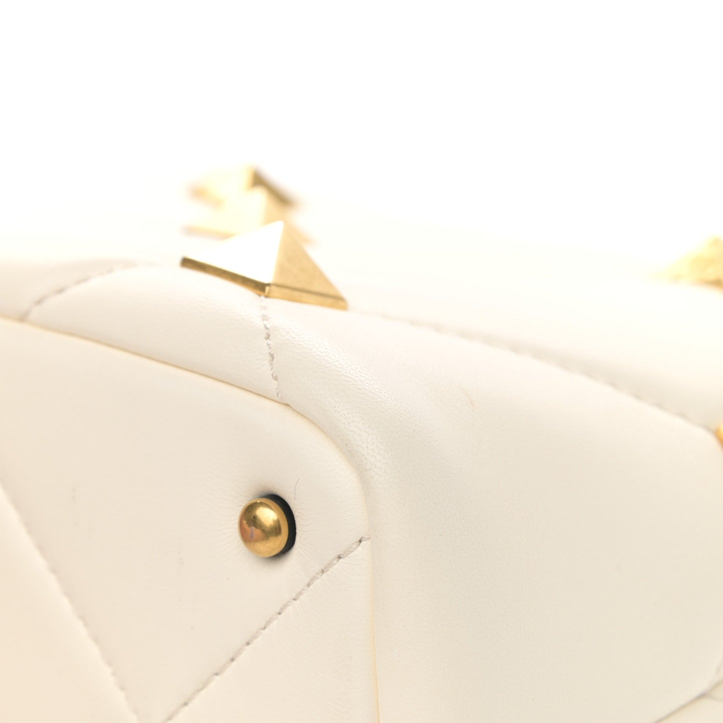 Nappa Small Roman Stud The Handle Bag Ivory