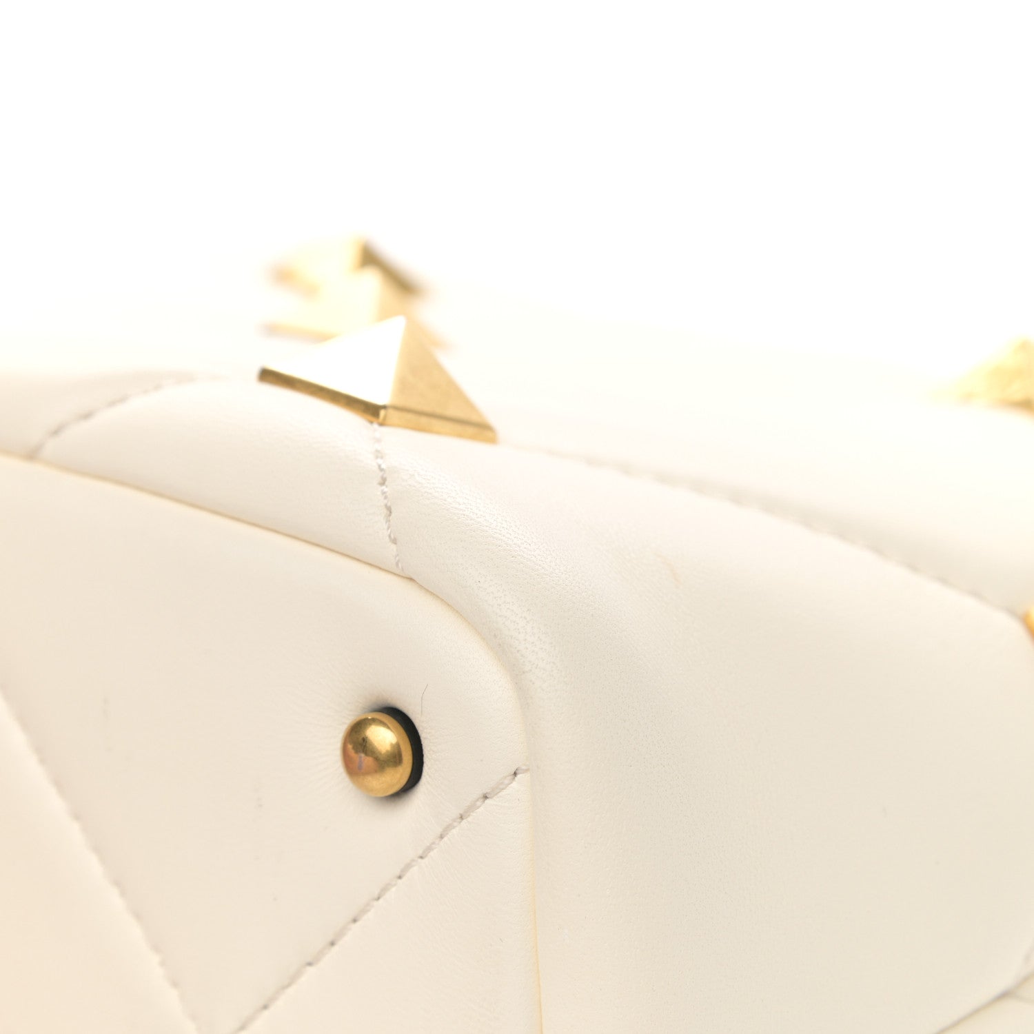Valentino Garavani Nappa Small Roman Stud The Handle Bag Ivory 12 of 13