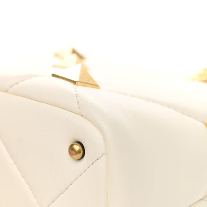 Valentino Garavani Nappa Small Roman Stud The Handle Bag Ivory 12 of 13