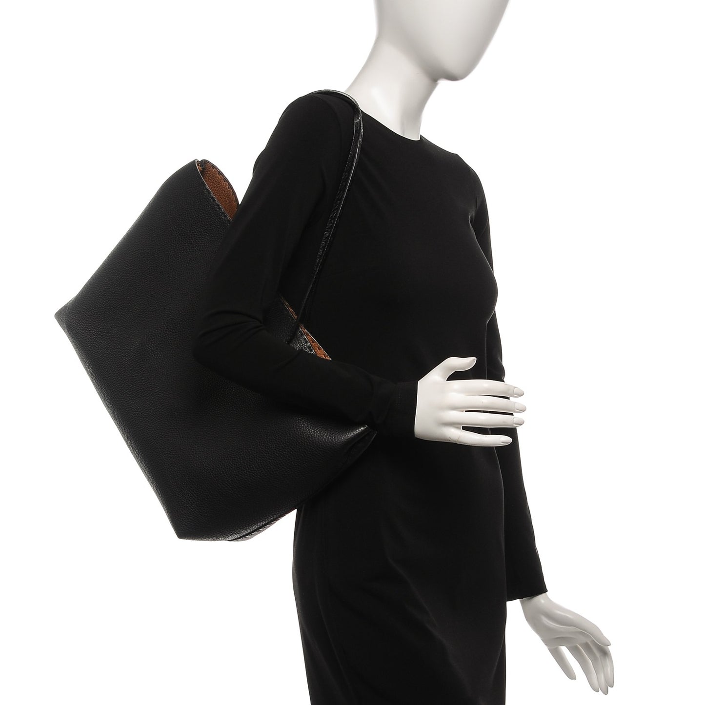 Cuoio Romano Selleria Bi-Color Large Carla Tote Black Mou