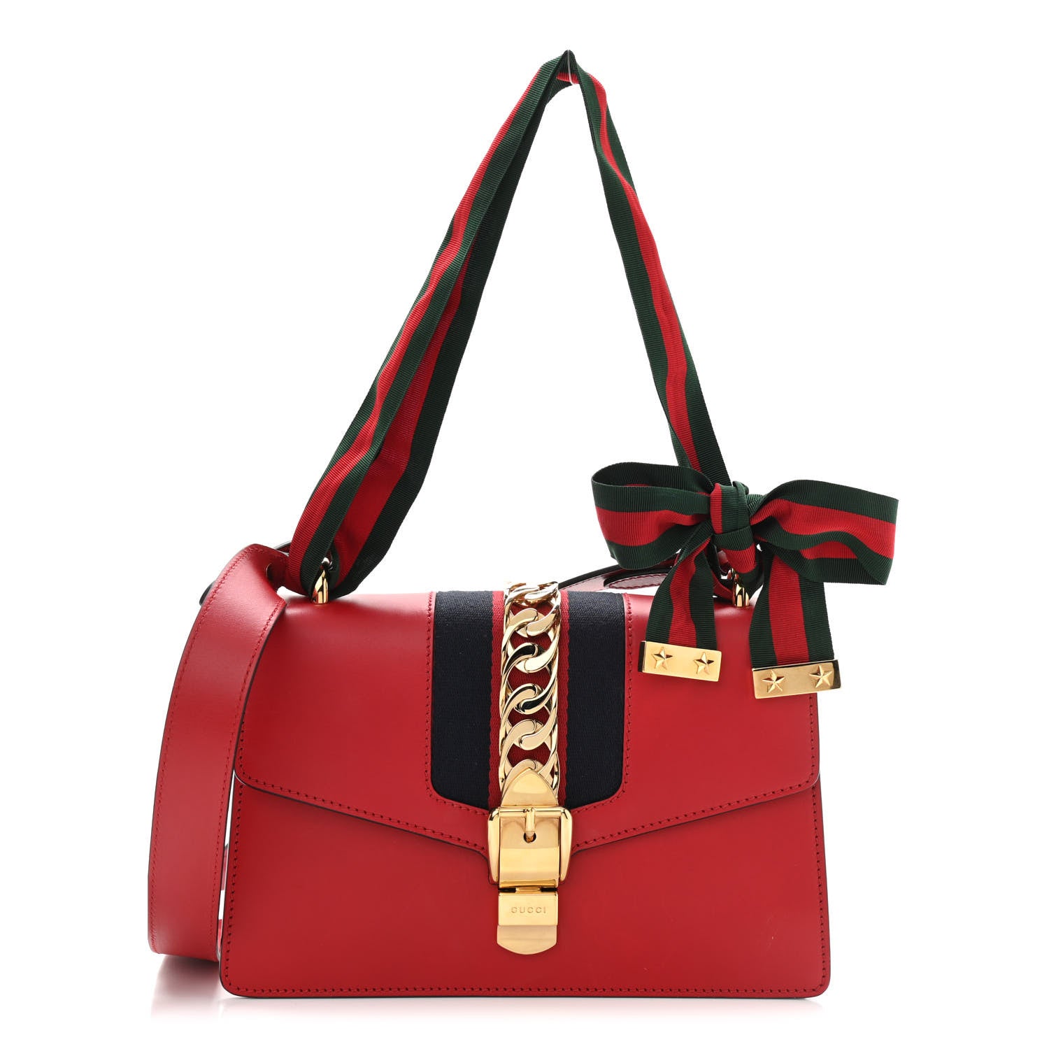 Gucci Calfskin Small Sylvie Shoulder Bag Hibiscus Red 1 of 11