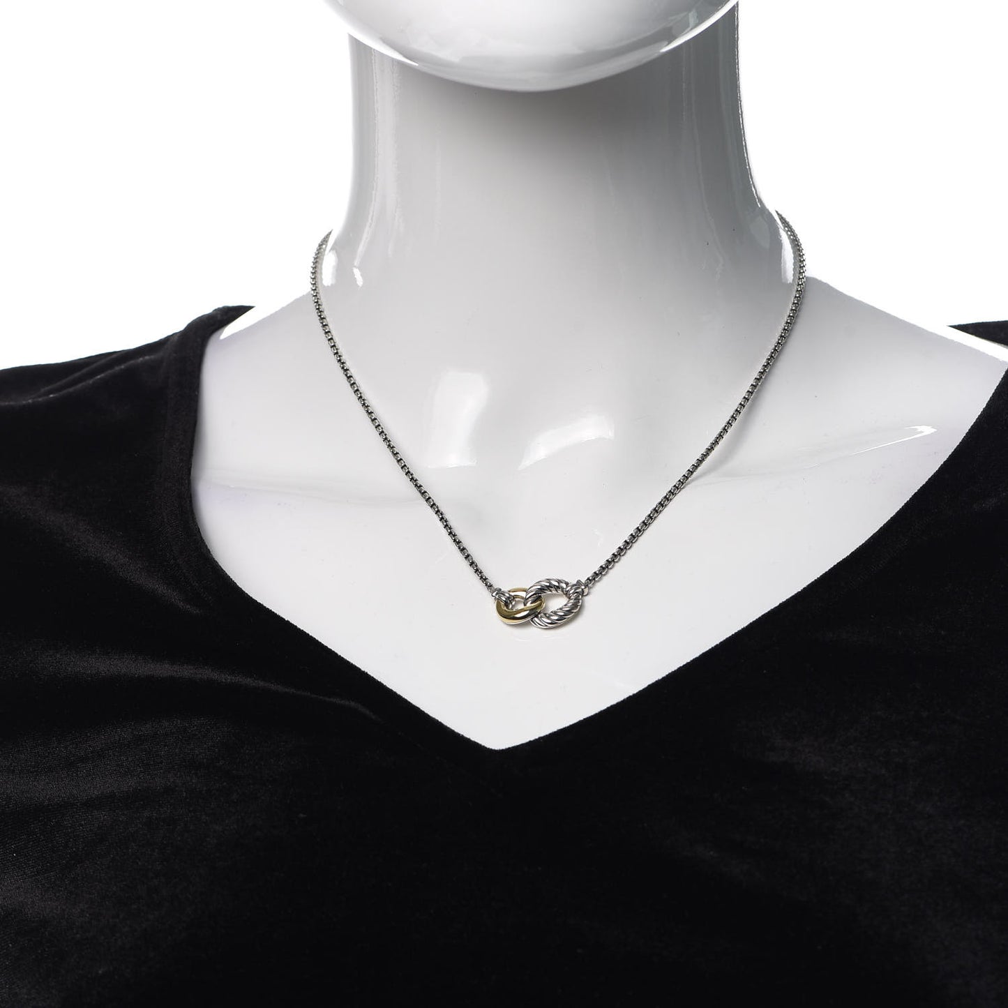 Sterling Silver 18K Yellow Gold Belmont Pendant Necklace