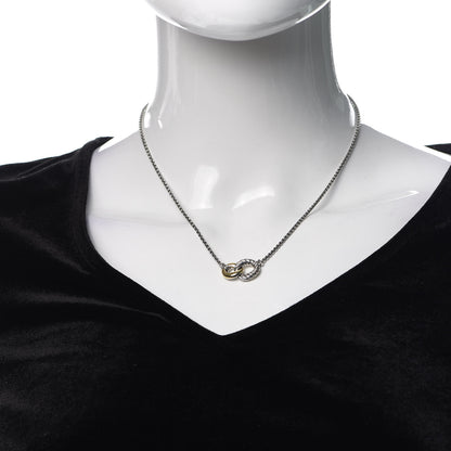 David Yurman Sterling Silver 18K Yellow Gold Belmont Pendant Necklace 2 of 5